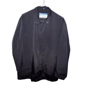 Kenneth Cole‎ Reaction Mens Black Rain Jacket Medium Full Zip Magnetic Button
